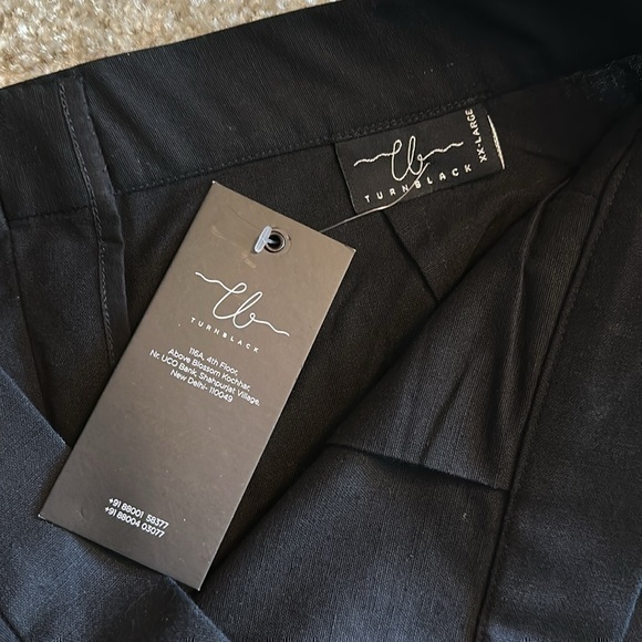 Turnblack India Linen Black Part of You High-Waisted Ankle Cropped Pants - Picture 11 of 15